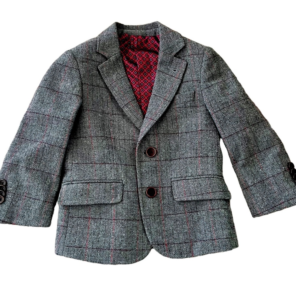 Isaac Mizrahi toddler size 3 Tweed Plaid Blazer dinner jacket